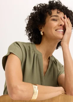 Chemisier manches courtes à boutonnage invisible