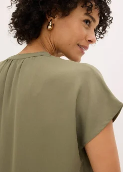 Chemisier manches courtes à boutonnage invisible