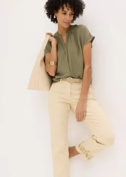 Chemisier manches courtes à boutonnage invisible