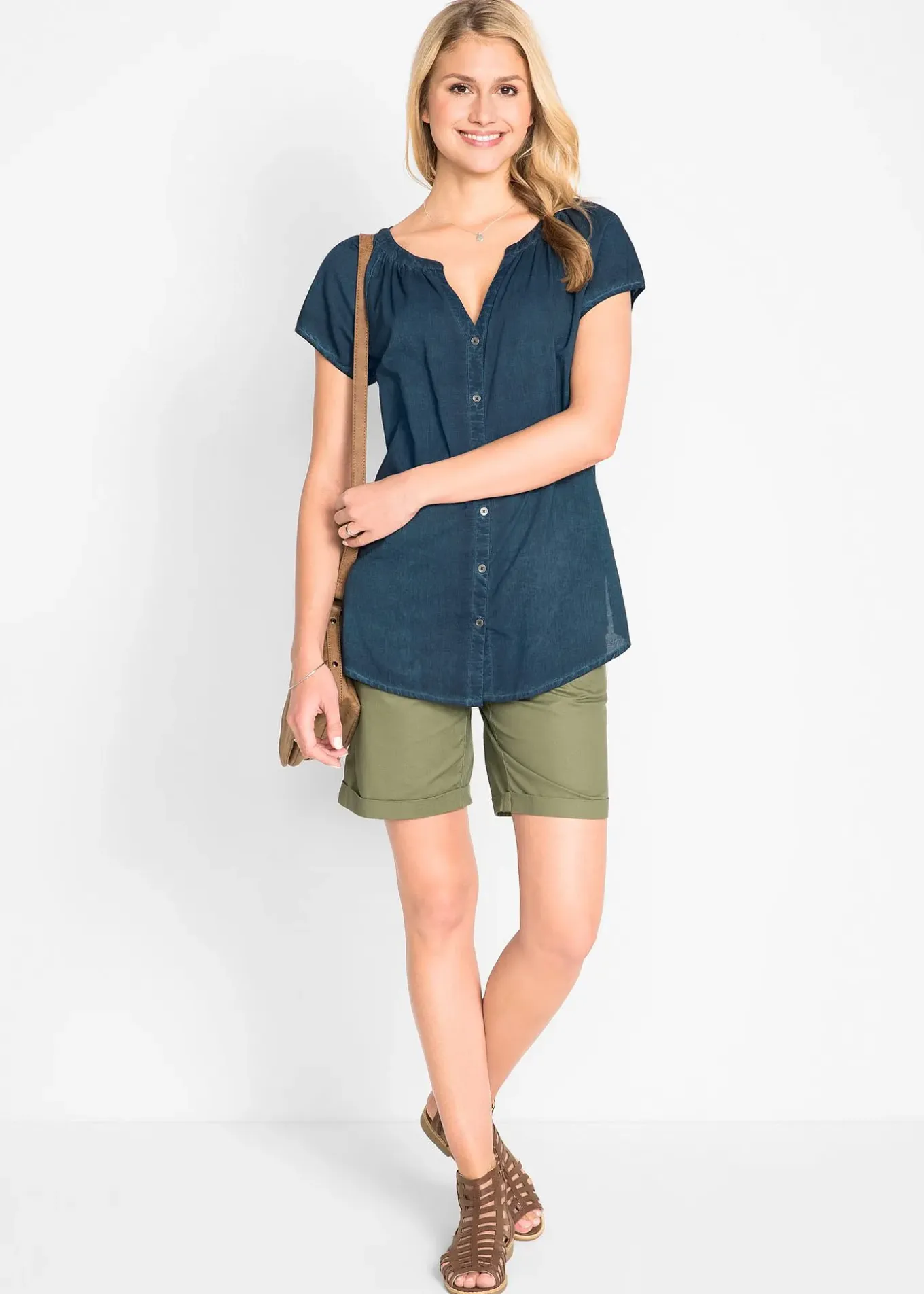 Chemisier manches courtes 100% coton