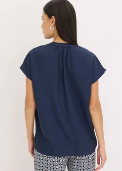 Chemisier manches courtes à boutonnage invisible