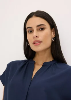 Chemisier manches courtes à boutonnage invisible