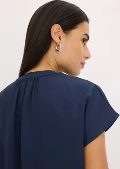 Chemisier manches courtes à boutonnage invisible