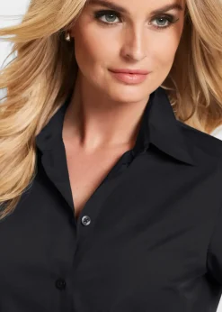 Chemisier manches courtes en popeline