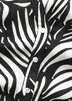 Chemisier manches courtes aspect lin