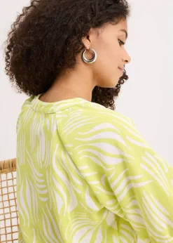 Chemisier manches courtes aspect lin