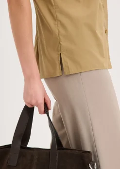 Chemisier manches courtes en popeline