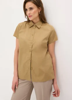 Chemisier manches courtes en popeline