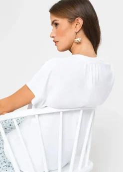 Chemisier manches courtes à boutonnage invisible