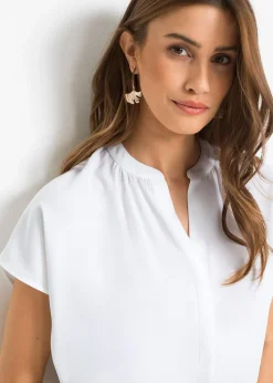 Chemisier manches courtes à boutonnage invisible