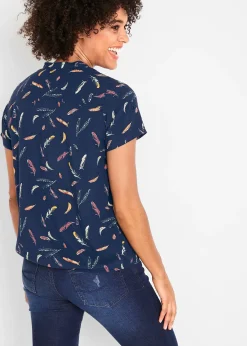 Chemisier manches courtes en viscose fluide