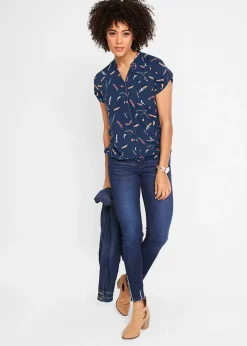 Chemisier manches courtes en viscose fluide