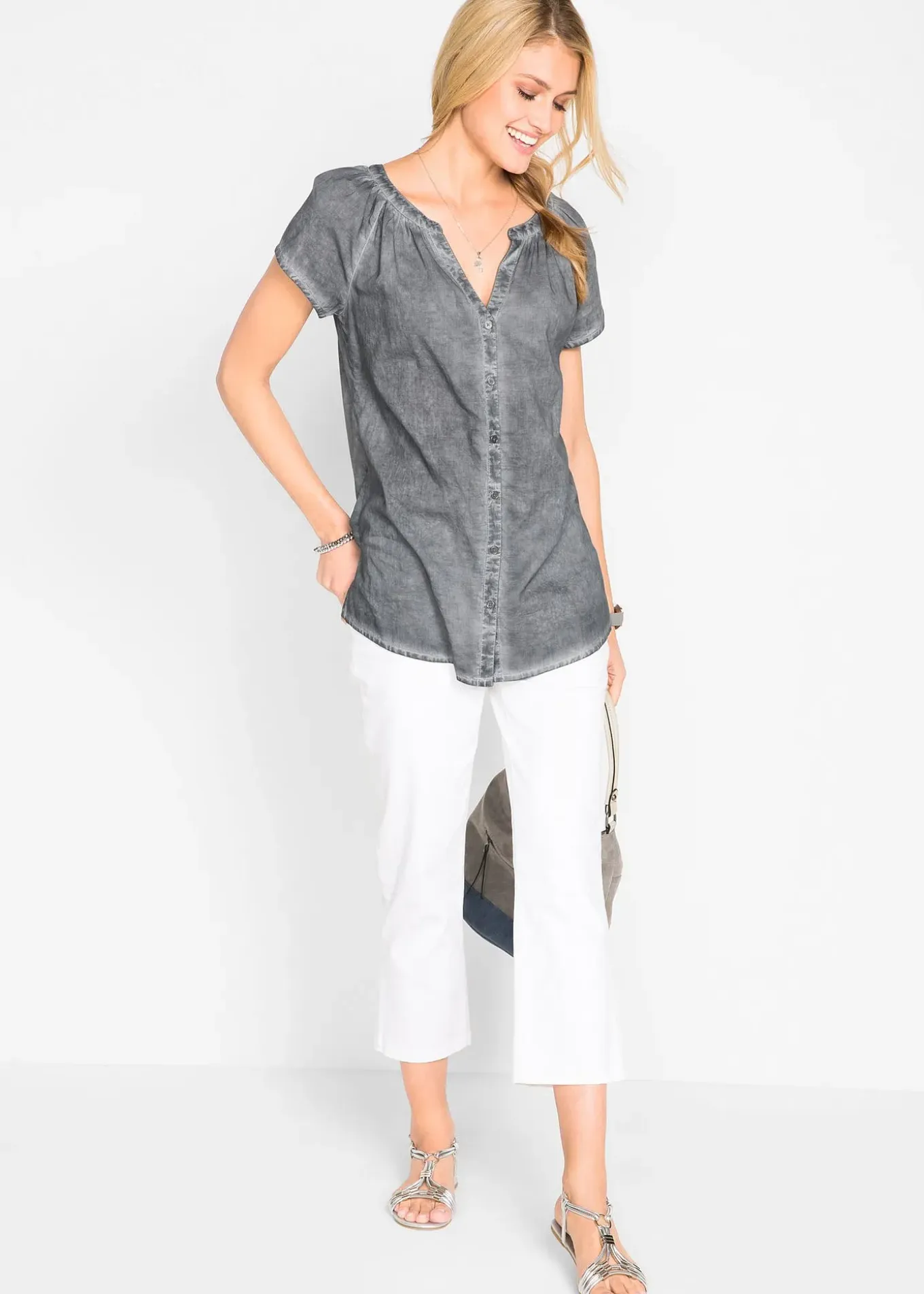 Chemisier manches courtes 100% coton