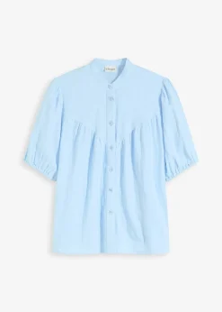 Chemisier manches courtes en gaze de coton