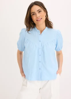 Chemisier manches courtes en gaze de coton