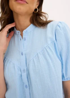 Chemisier manches courtes en gaze de coton