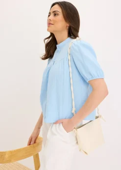 Chemisier manches courtes en gaze de coton