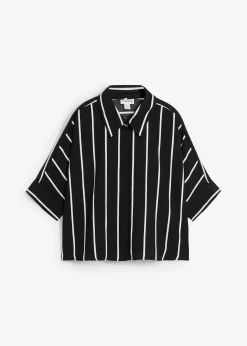 Chemisier manches courtes en crêpe texturé