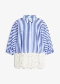 Chemisier oversize à broderie anglaise