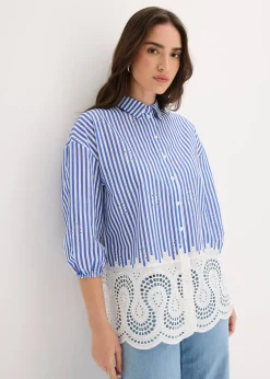 Chemisier oversize à broderie anglaise