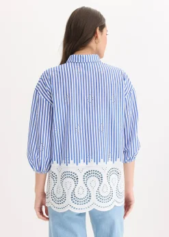 Chemisier oversize à broderie anglaise