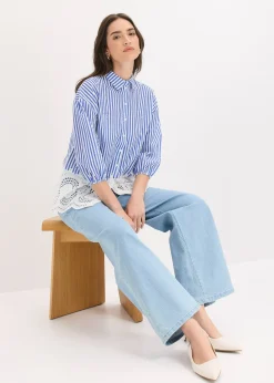 Chemisier oversize à broderie anglaise