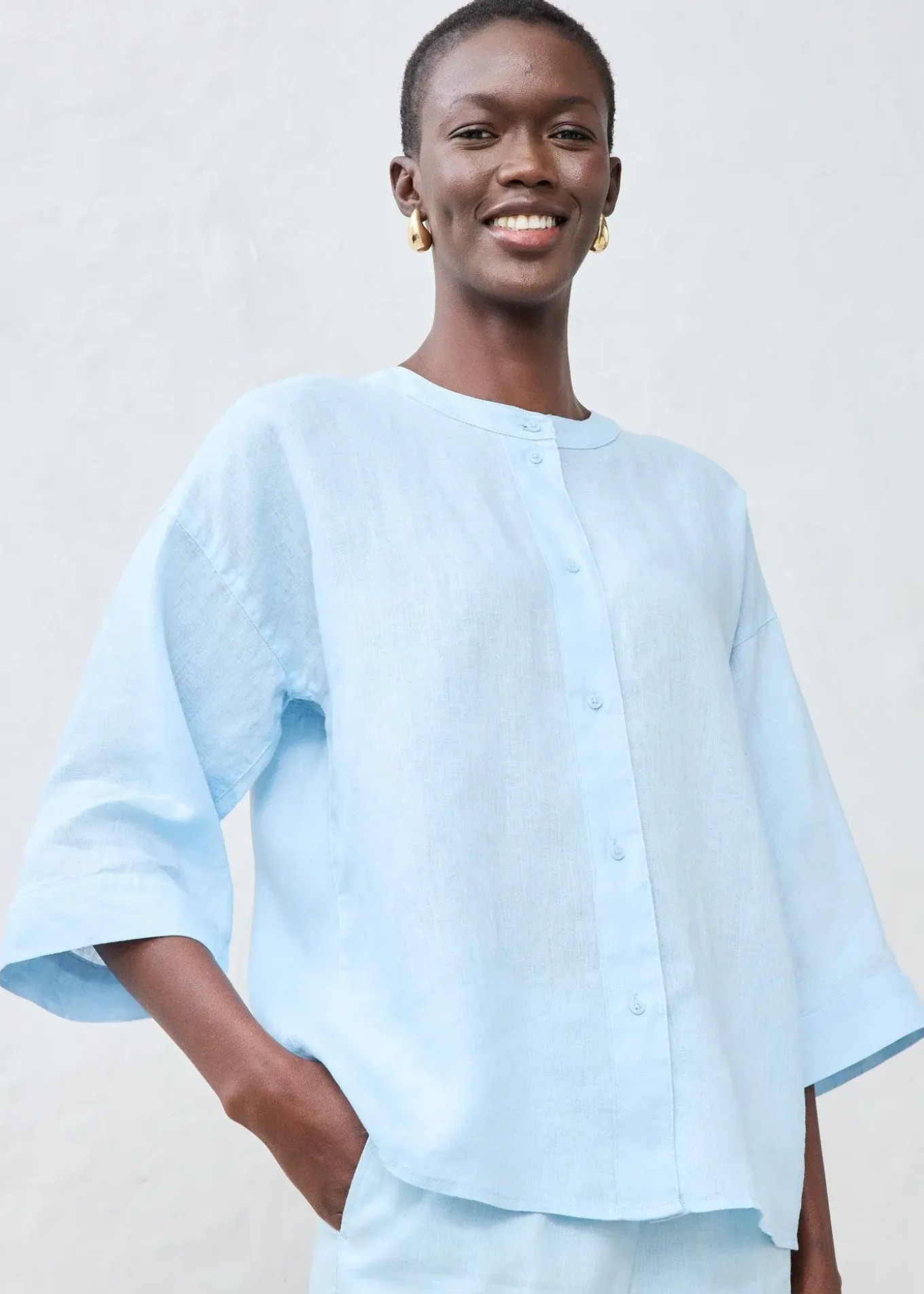 Chemisier oversize 100% lin