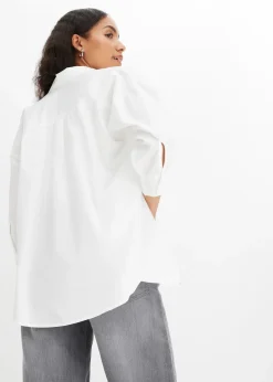 Chemisier oversize en coton, manches 3/4