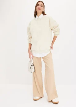 Chemisier oversize en coton, manches 3/4