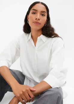 Chemisier oversize en coton, manches 3/4