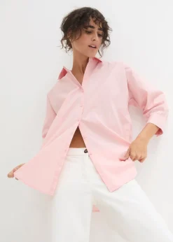 Chemisier oversize en coton, manches 3/4