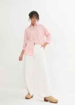 Chemisier oversize en coton, manches 3/4