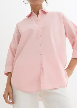 Chemisier oversize en coton, manches 3/4