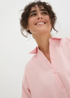 Chemisier oversize en coton, manches 3/4