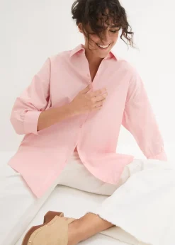 Chemisier oversize en coton, manches 3/4