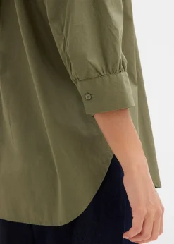 Chemisier oversize en coton, manches 3/4