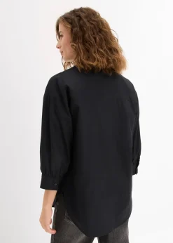 Chemisier oversize en coton, manches 3/4