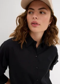 Chemisier oversize en coton, manches 3/4