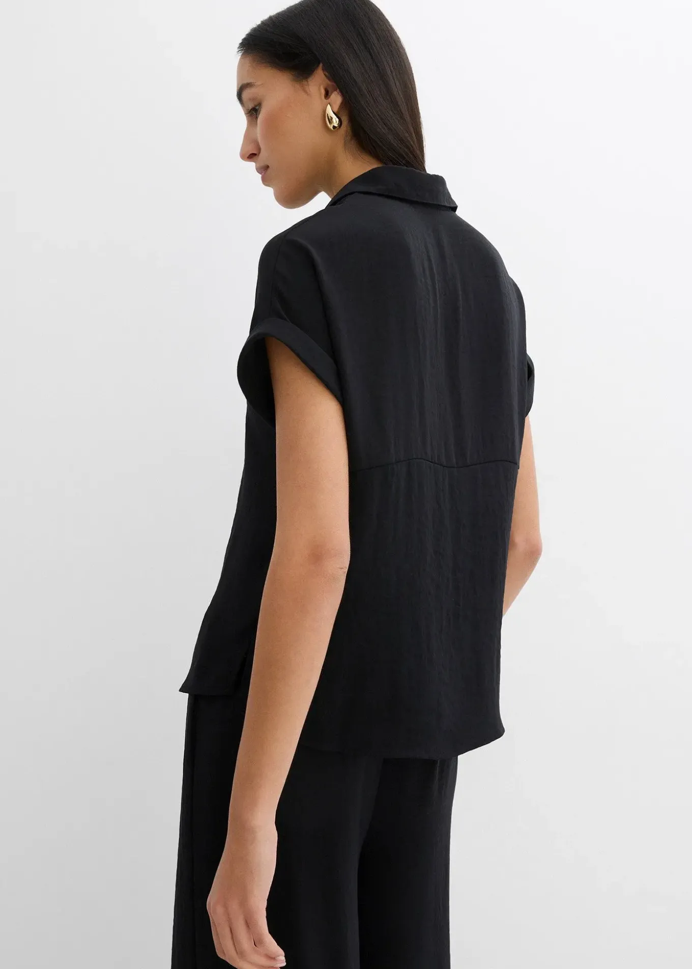 Chemisier oversize en crêpe texturé