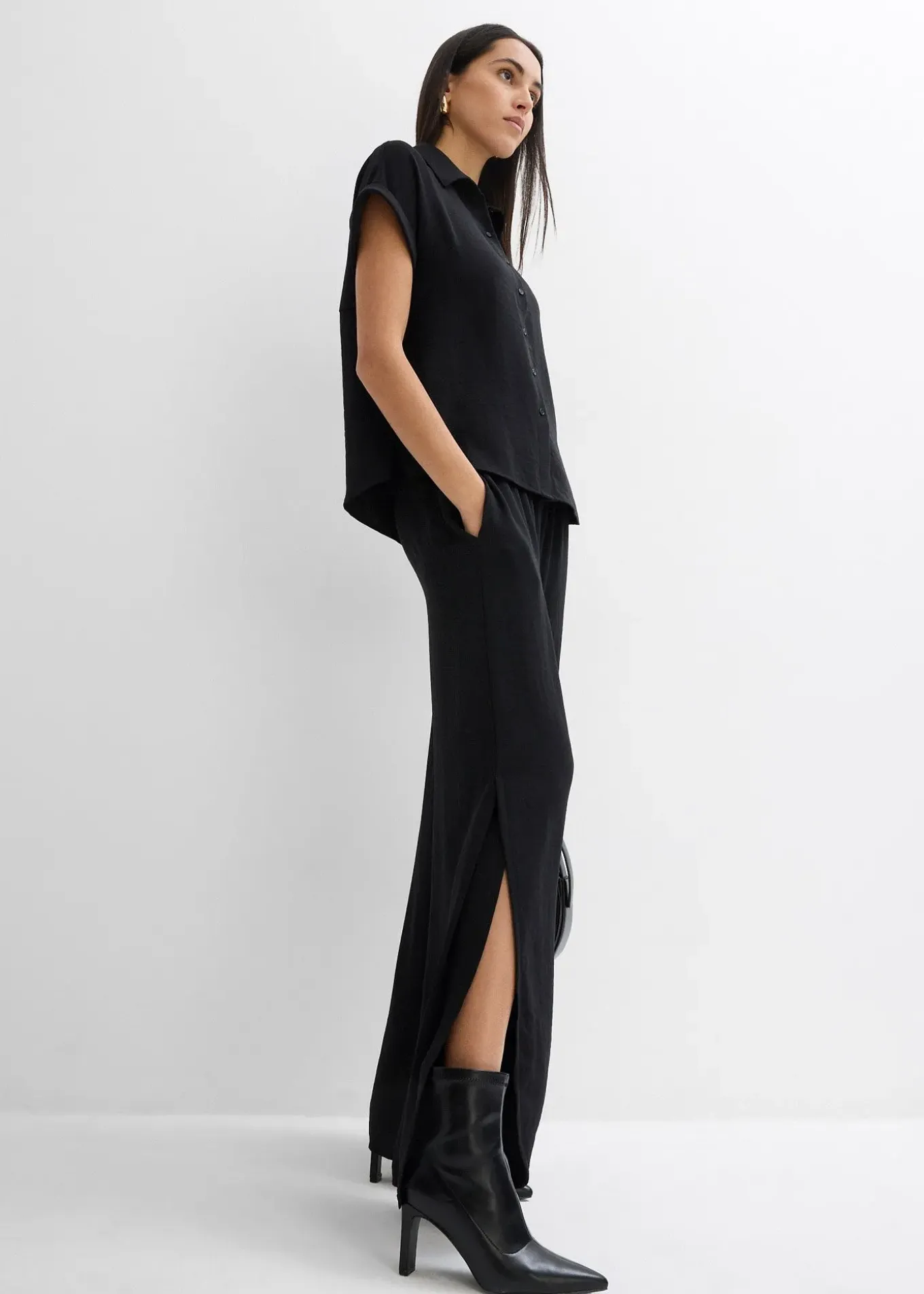 Chemisier oversize en crêpe texturé