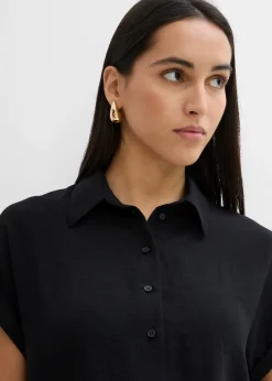 Chemisier oversize en crêpe texturé