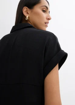 Chemisier oversize en crêpe texturé