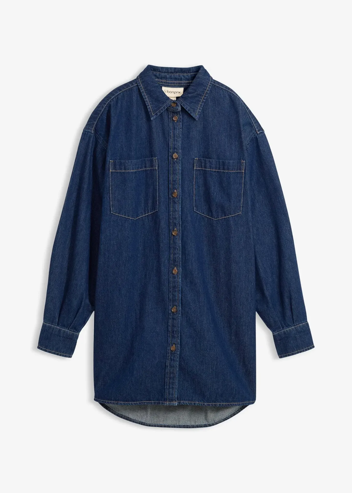 Chemisier oversize en jean épais, 100% coton