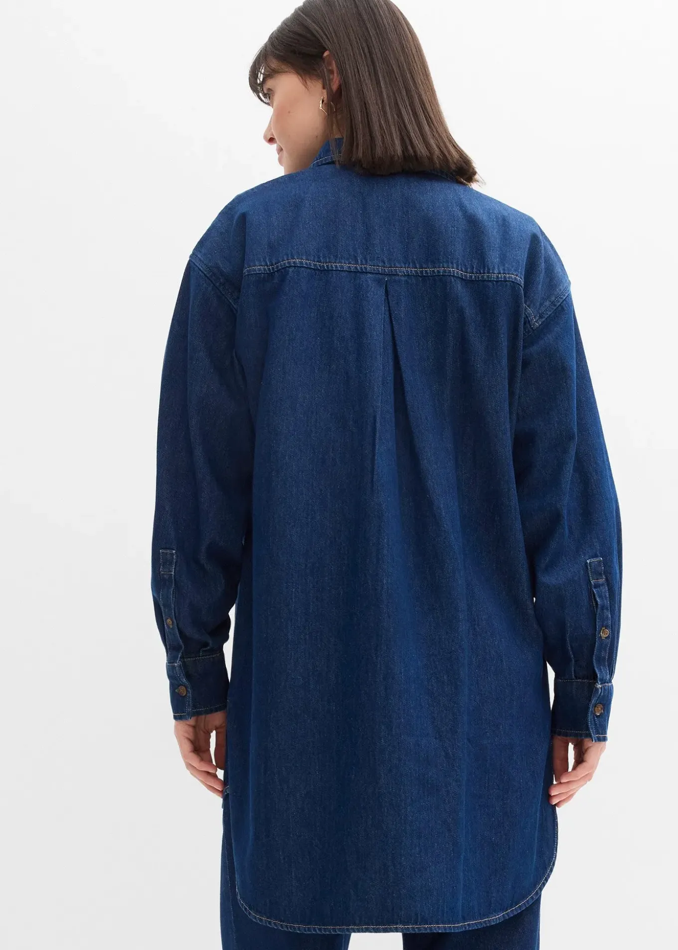Chemisier oversize en jean épais, 100% coton