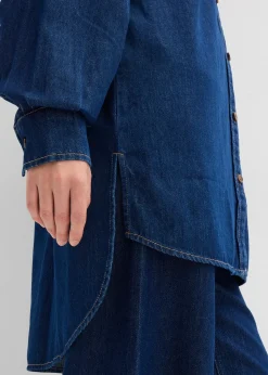 Chemisier oversize en jean épais, 100% coton