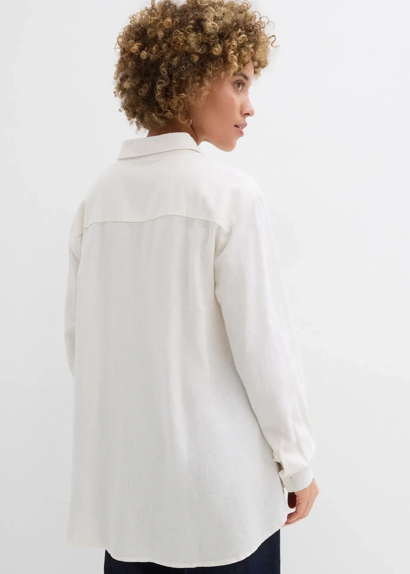 Chemisier oversize en lin mélangé