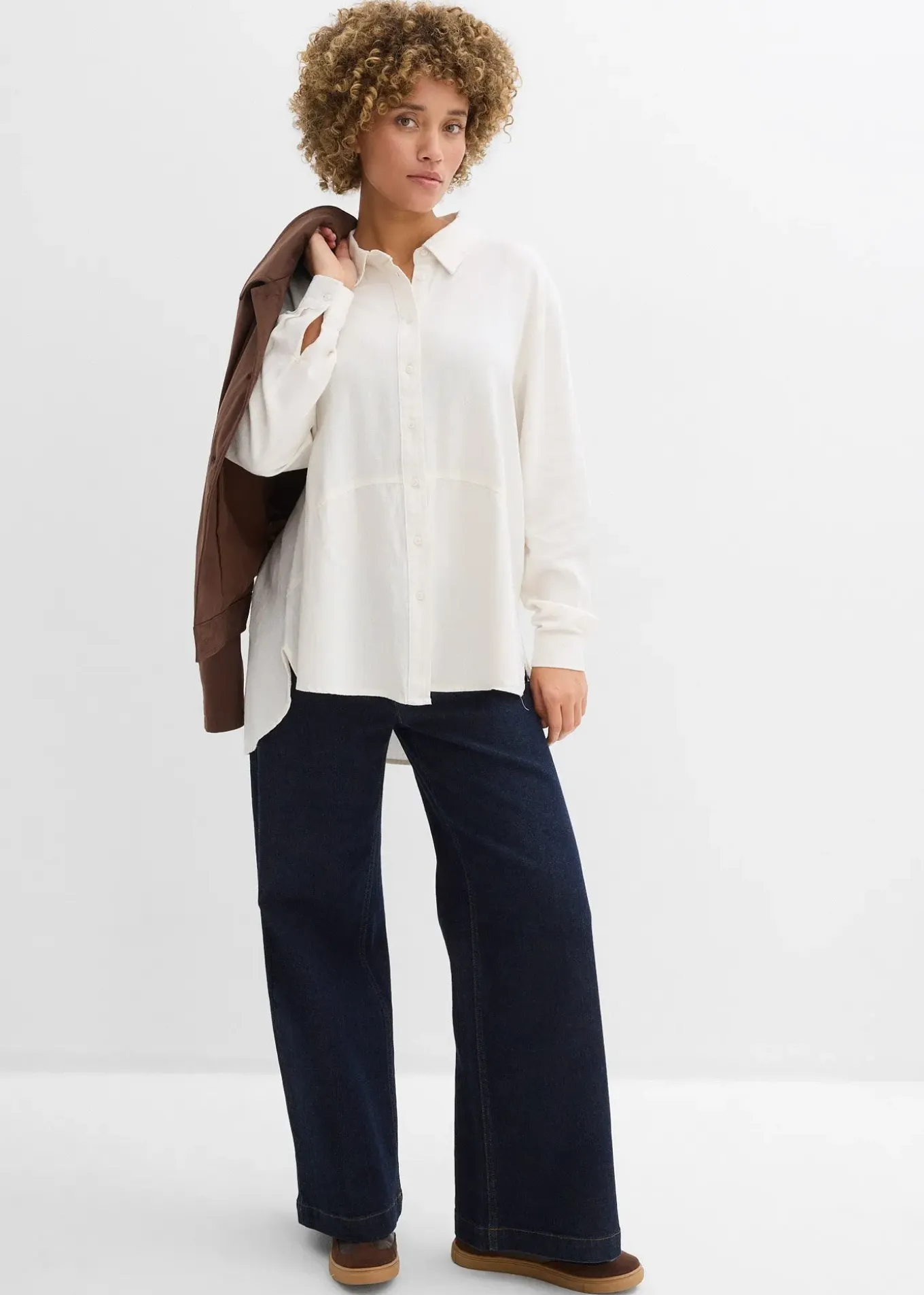 Chemisier oversize en lin mélangé