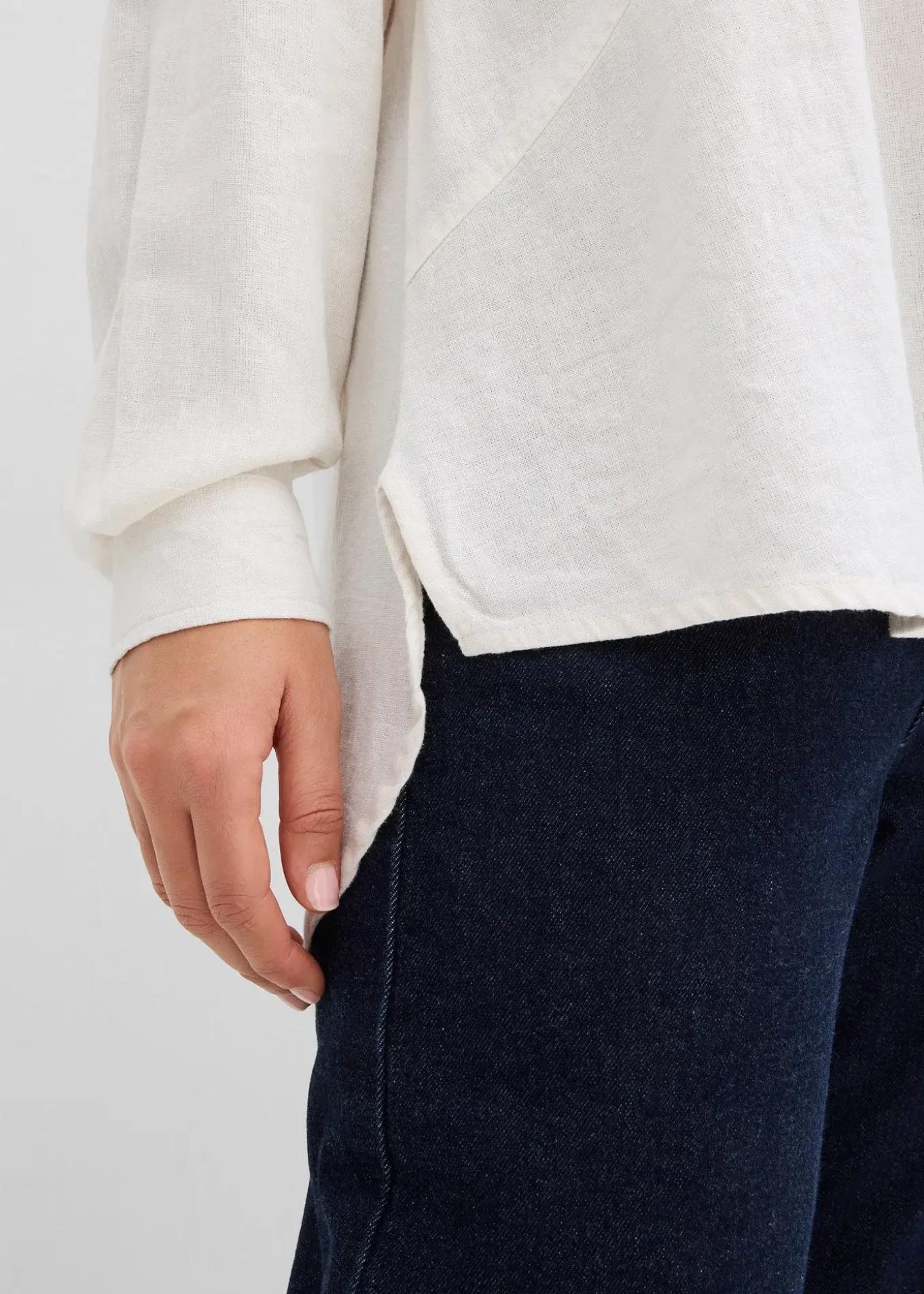 Chemisier oversize en lin mélangé