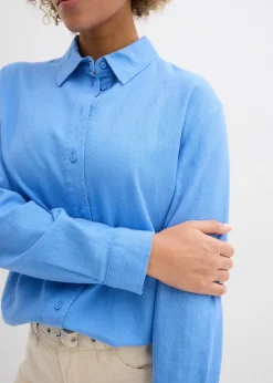 Chemisier oversize en lin mélangé