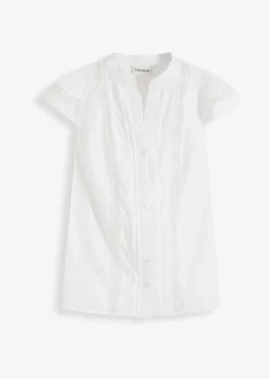 Chemisier sans manches en broderie anglaise, 100% coton